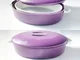 Contenitore Termico Ovale per alimenti con pirofila in porcellana Prisma 3Litri Fucsia/Arg...