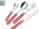 Set Posate Colorate COUNTRY 1 Coltello 1 Forchetta 1 Cucchiaio 1 Cucchiano caffe in acciai...