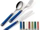 Set Posate colorate 4 pezzi ITALIA 1 Coltello 1 Forchetta 1 Cucchiaio 1 Cucchiaino caffè i...