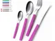 Set Posate colorate 4 pezzi un posto tavola SKY 1 Coltello 1 Forchetta 1 Cucchiaio 1 Cucch...