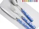 Set Posate colorate TIARRE' 1 Coltello 1 Forchetta 1 Cucchiaio 1 Cucchiano caffe in acciai...