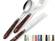 Set Posate colorate 4 pezzi un posto tavola VENDOME TARTARUGA 1 Coltello 1 Forchetta 1 Cuc...