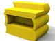 Bancone Clipper in poliestere 1450x880xh 1105 mm giallo