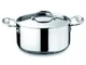 Casseruola Rotonda due manici Ø22xh14 cm con Coperchio inox GLAMOUR DIAMOND adatta all'ind...