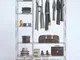 Appendiabiti componibile in filo LIVING 2- 32x100xh180 - 32x50xh180 cm in acciaio vernicia...