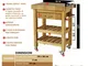 Carrello da cucina in legno massello con cassetto 70x50xh85 cm con tagliere in legno di Ac...