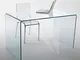 Tavolo Scrivania in vetro curvato 160x90xh74 cm spessore 12 mm trasparente made In italy