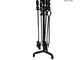 Gruppo per camino in Ferro FORGIATO base 3 piedi 28x h 75 cm - Peso 3.5 kg Pomo Ottone lav...