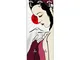 Appendiabiti da parete in Legno 49xh139 cm Geisha Modern decoro eseguito a mano in Italia