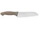 coltello santoku cm 18, colore tortora, manico in gomma termoplastica