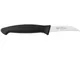 coltello cucina verdura curvo cm 7, colore nero , manico in gomma termoplastica