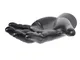 Appendiabiti da parete Appendimano 17x25xh6 cm in resina decorata a mano colore nero opaco