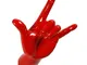 Appendiabiti da parete LaRock 17x17xh17 cm in resina decorata a mano colore rosso lucido