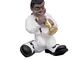 Statuina Musicale TROMBA JAZZ BAND h12 cm -peso 360 gr in resina decorata a mano in Italia...