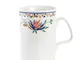 Mug in porcellana REX FLOWER 7,5Xh11 cm CL 35 in porcellana bianca in lavabile in lavastov...