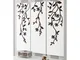 Pannelli da parete tris EDEN 120Xh120cm in legno colore Bianco intarsi in legno colore wen...