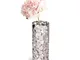Vaso fiori in metallo argentato Cuori misura piccola diametro Ø11x26 cm Vaso Cuori tondo i...