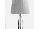 Lampada da tavolo in cristallo OVETTO H 47 cm con paralume colore argento