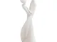Innamorati treccia Statuetta In Resina Bianco Luna Grande h 29 cm colore bianco