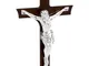 Crocefisso Cristo in resina argentata Piccolo in resina e legno 19x12,5 cm colore argento