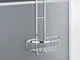 Mensola doccia rettangolare un piano - Fissaggio a TELAIO Box Doccia, 28x15xh42 cm ottone...