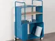 Carrello, Trolley Bar in metallo verniciato ENGIOI 58x25xh90 cm con 4 ruote piroettanti BL...