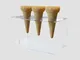 Porta coni gelato in plexiglas da banco 3 fori 22,5x11,5xh13 cm - 3 coni gelato colore tra...