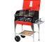 Barbecue Portatile per 6-8 persone due griglie inox 25x35 cm WEEKEND dimensioni 47xh62 cm-...