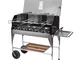 Barbecue Portatile per 14-16 persone 4 griglie inox 25x35 FAMILY dimensioni 92x45 cm-peso...