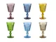 Calici SET 6 pezzi in Pasta di Vetro WINDSOR diametro 8,7xh16 cm - 260 Ml in vetro pressat...