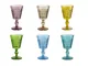 Calici SET 6 pezzi in Pasta di Vetro WINDSOR diametro 8,7xh16 cm - 260 Ml in vetro pressat...