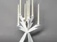 Candelabro Zeus in metallo, diam.30x36h, colore Bianco Neve