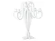 Candelabro Minerva in metallo, diam.33x41h, colore Bianco Neve
