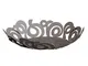 Centrotavola Nastri ovale in metallo, 43x25Px9h, colore Fango
