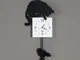 Orologio Hunter Cat Pendolo in metallo, 26x7Px49h, colore Nero Goffrato