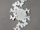Orologio Papillon in metallo, 32x56h, colore Bianco Neve