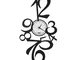 Orologio da parete con numeri grandi Calypso in metallo, 35X65H, colore Nero-bianco