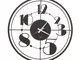 Orologio da parete rétro Teo in metallo, diametro 50, colore Nero Goffrato