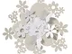 Orologio da parete con fiori Daisy in metallo, diametro 40, colore Avorio Bianco Marmo