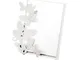 Porta Foto Butterfly grande in metallo, dimensione 24x26h - per foto 18x24h, colore Bianco...