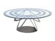 Tavolino Optical ovale in metallo, 80x58x32h, colore Ardesia