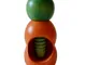 Rompinoce SFERA in legno di tiglio tornito a mano 5,5xh12 cm bicolor arancio verde