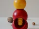 Rompinoce SFERA in legno di tiglio tornito a mano 5,5xh12 cm bicolor rosso giallo