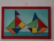 Quadro Tangram barca doppia 37x24x1,6 cm orizzontale pannello in legno colore Rosso i pezz...