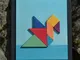 Quadro Tangram Cigno 24x28x1,6 cm orizzontale pannello in legno colore blu i pezzi sono at...