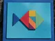 Quadro Tangram Pesce 24x28x1,6 cm orizzontale pannello in legno colore Azzurro i pezzi son...