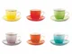 set 6 tazzine caffè Baita in Gres Multicolor, capacità 90 ml