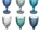 Bicchieri a Calice in Vetro Colorato SYRAY 235 ml diametro 8,5 x h15,5 cm, capacità lavabi...