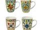 Set 4 Tazze Costiera In bone china Con manico - 4 decori , dimensioni Ø 8,3 x h. 10,1 cm 3...