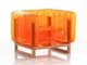 Poltrona EKO gonfiabile con telaio in legno e TPU Crystal Orange YOMI, 76,5x83xH69,5 cm ri...